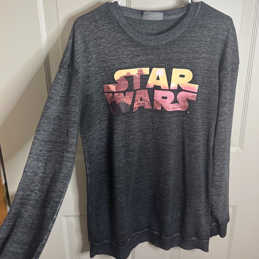 Star Wars Gray Crewneck with Pink/ Yellow Logo Art